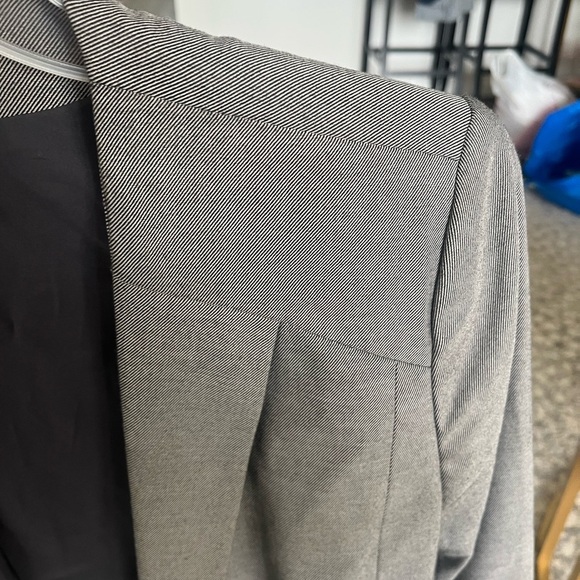 Women's Halogen (Nordstrom Brand) Peplum Waist Blazer Suit Jacket, Gray, Size 12 - Picture 5 of 9